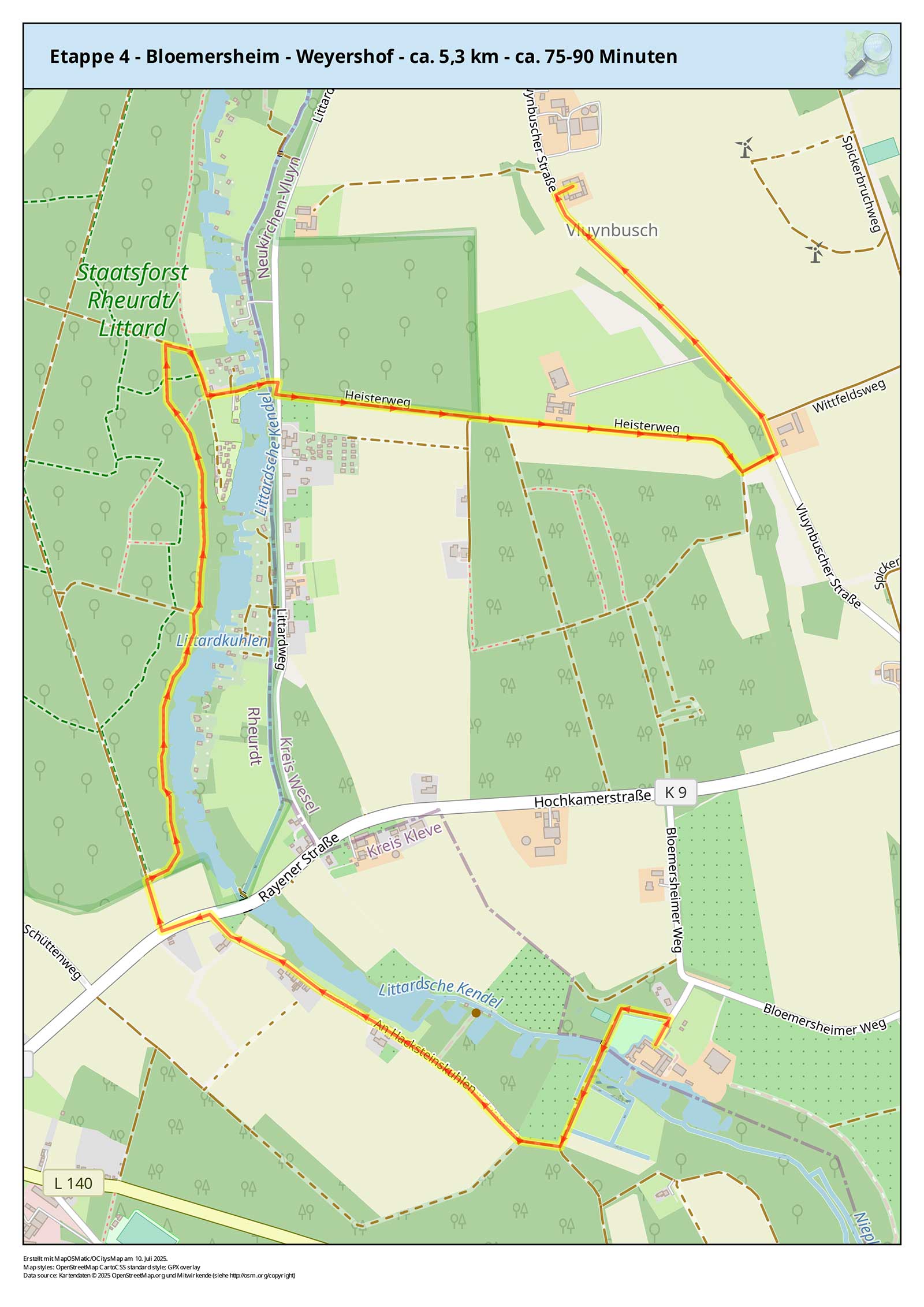 etappe 4 bloemersheim weyershof ca 53 km ca 75 90 minuten